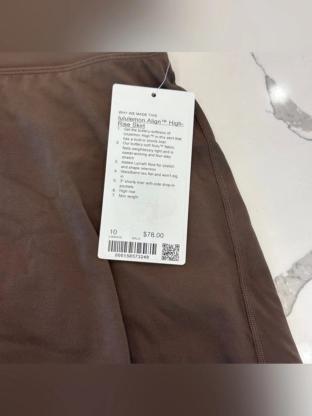 Lululemon Align High Rise Skirt Sz 10 Walnut Crunch NWT